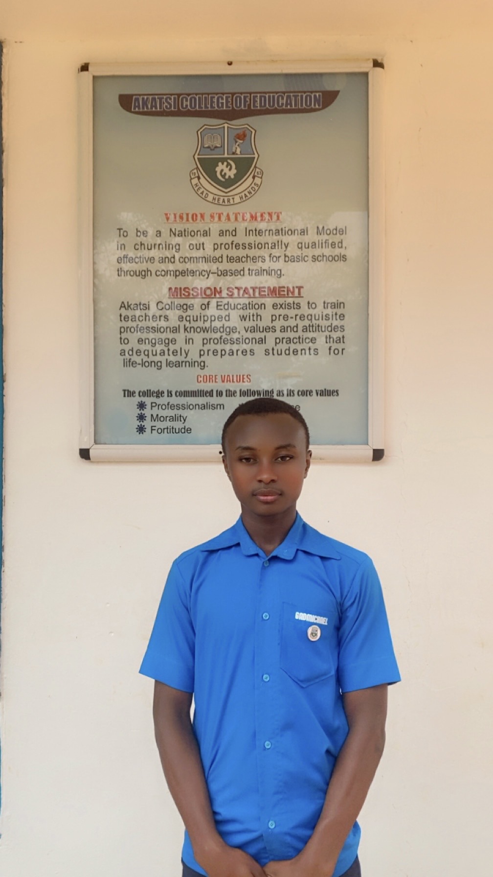 wornu gadmichael, a teacher trainee at akatsi college of education